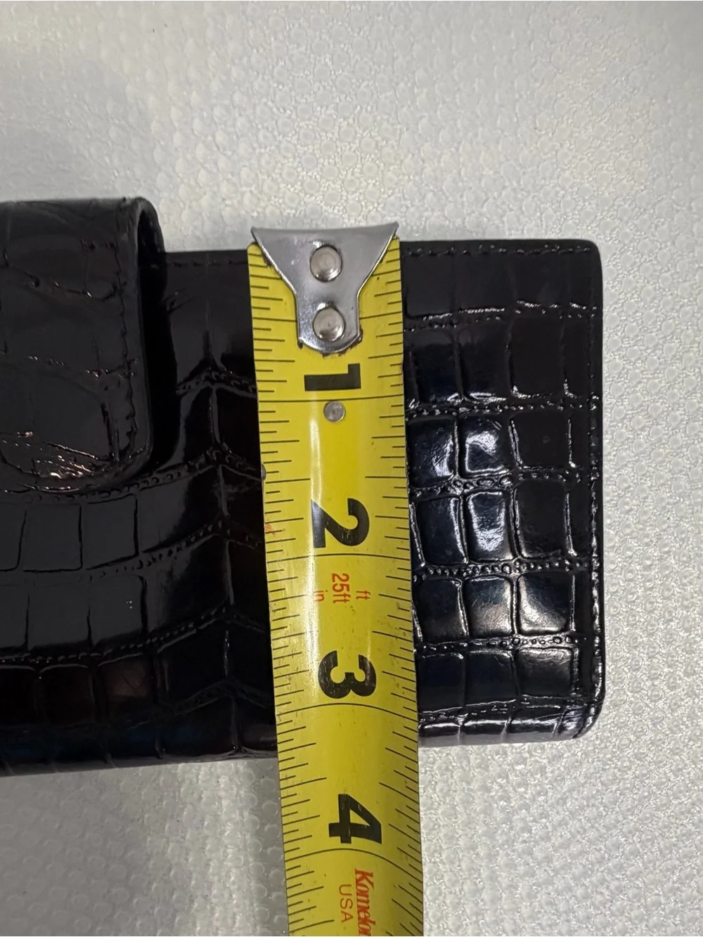 Tusk Black Croc-Embossed Leather Wallet